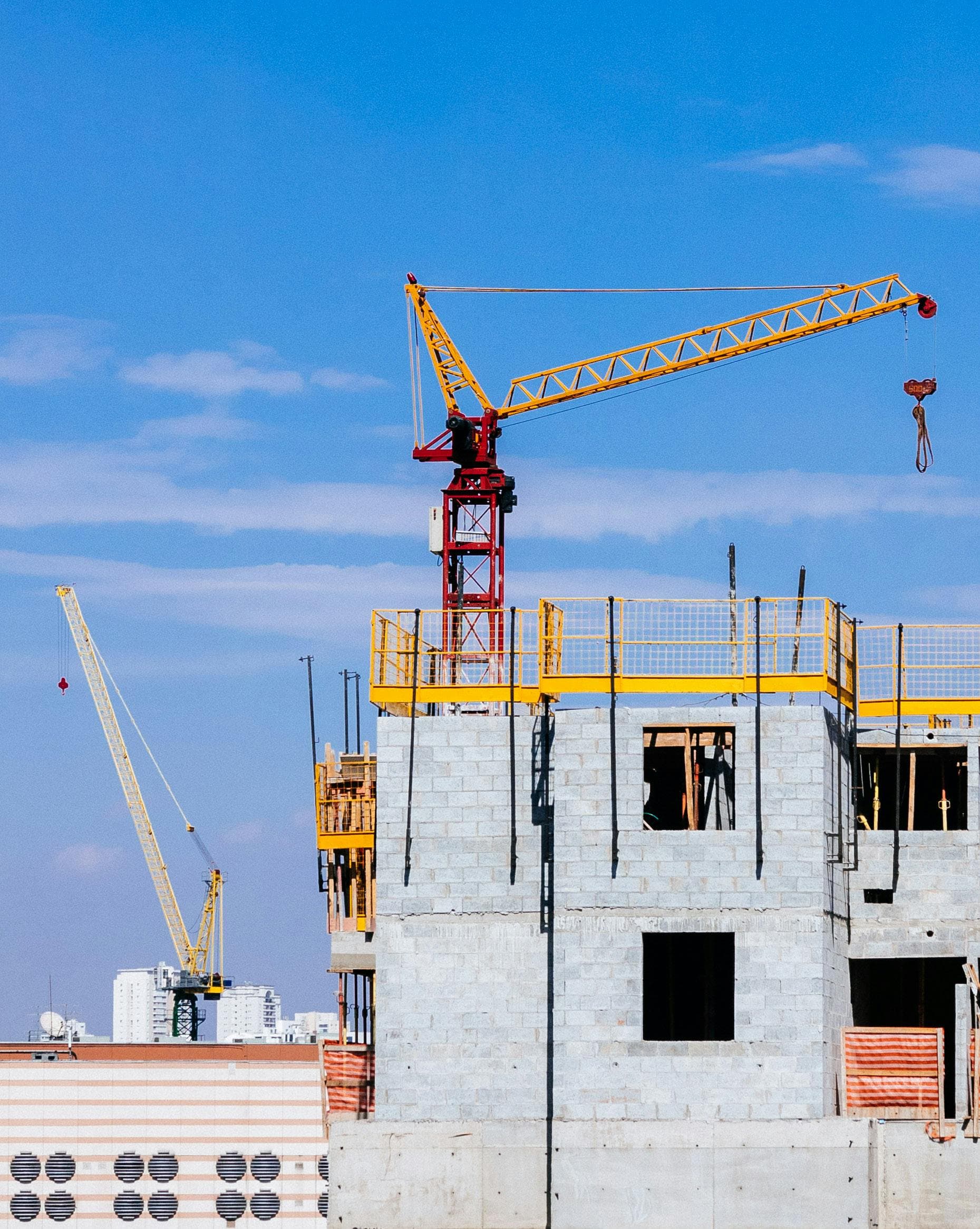 Crane operations on a construction site